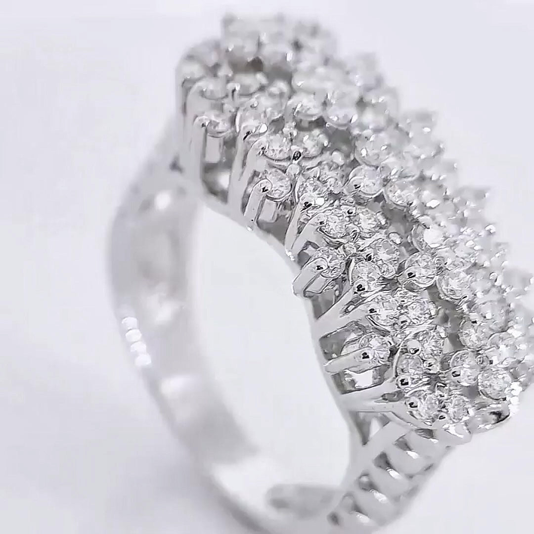 1.96ctw Round Brilliant Cut Cluster Feminine Art Ring-JOSHINY