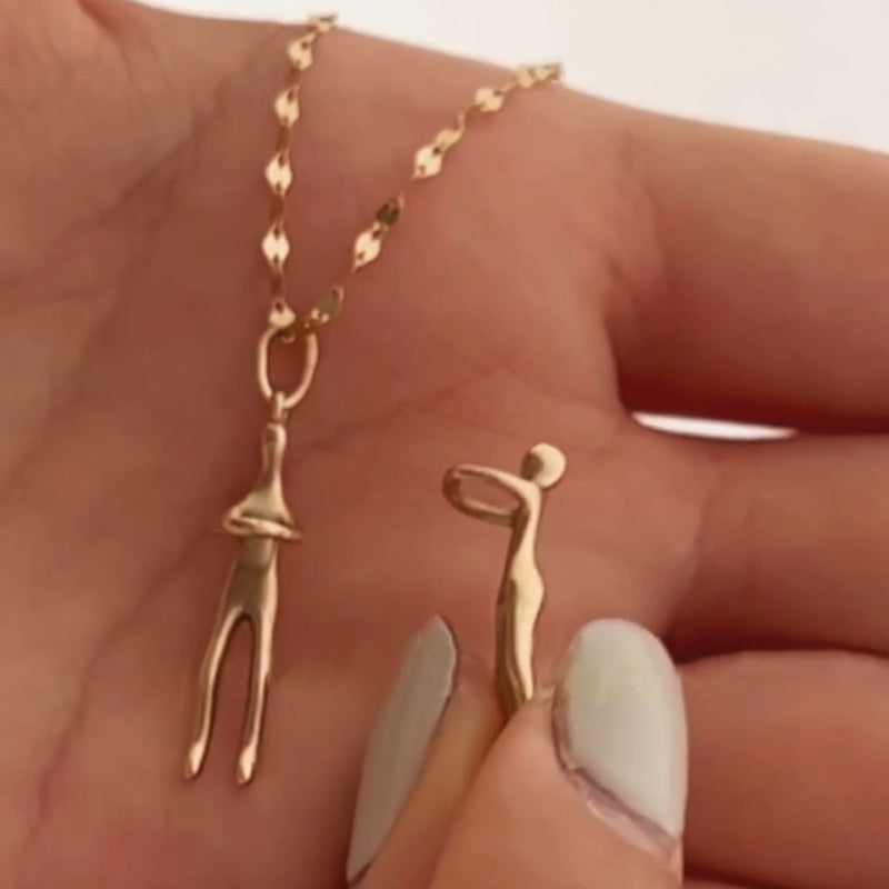 Detachable Embrace Pendant Necklace -JOSHINY