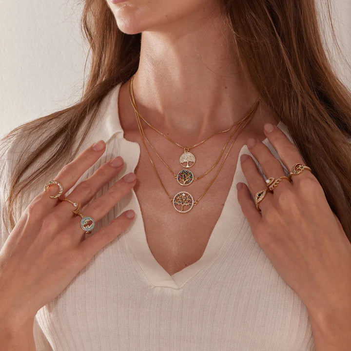 Exquisite Multi Tree of Life Necklace -JOSHINY