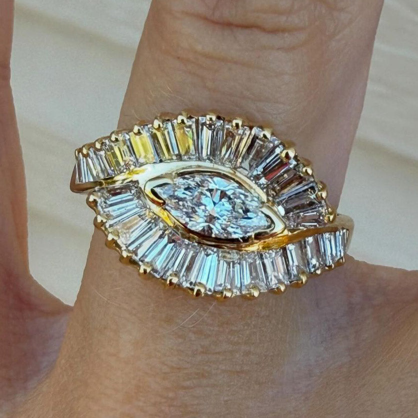 3.3ctw Marquise Cut Ballet Ring-JOSHINY