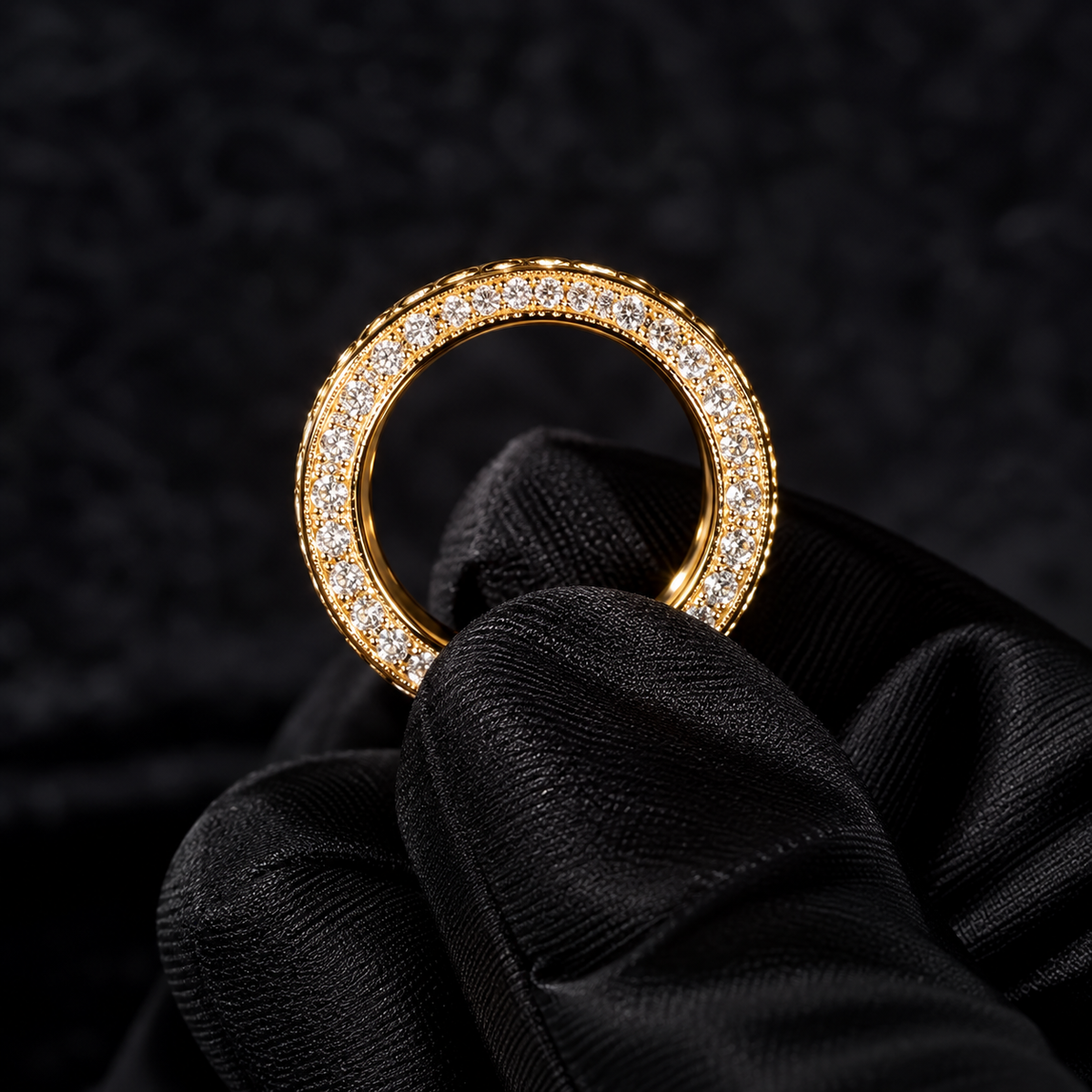 1CTW Round Cut Yellow Moissanite Carving 925 Silver Ring-joshiny