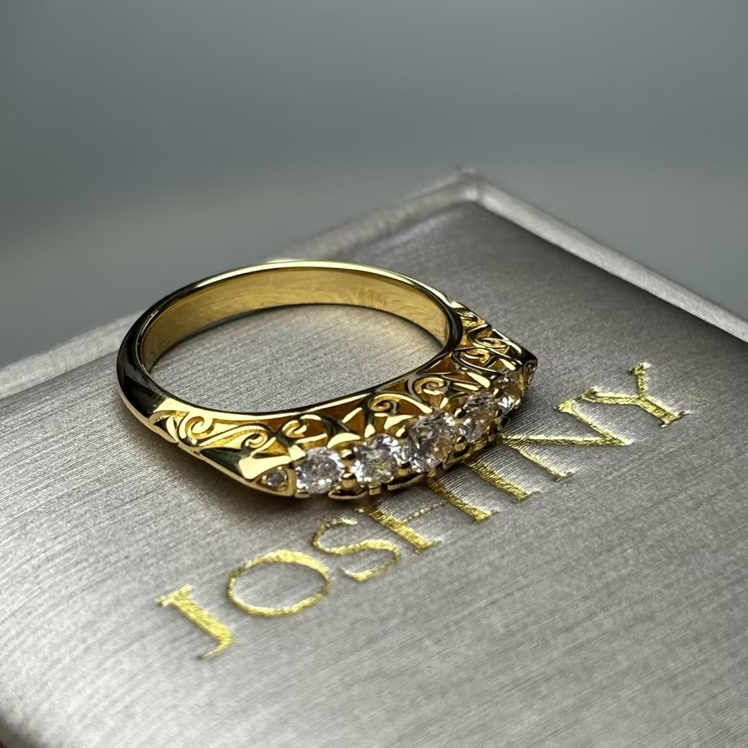 0.8Ctw Antique Five-Stone Ring-JOSHINY