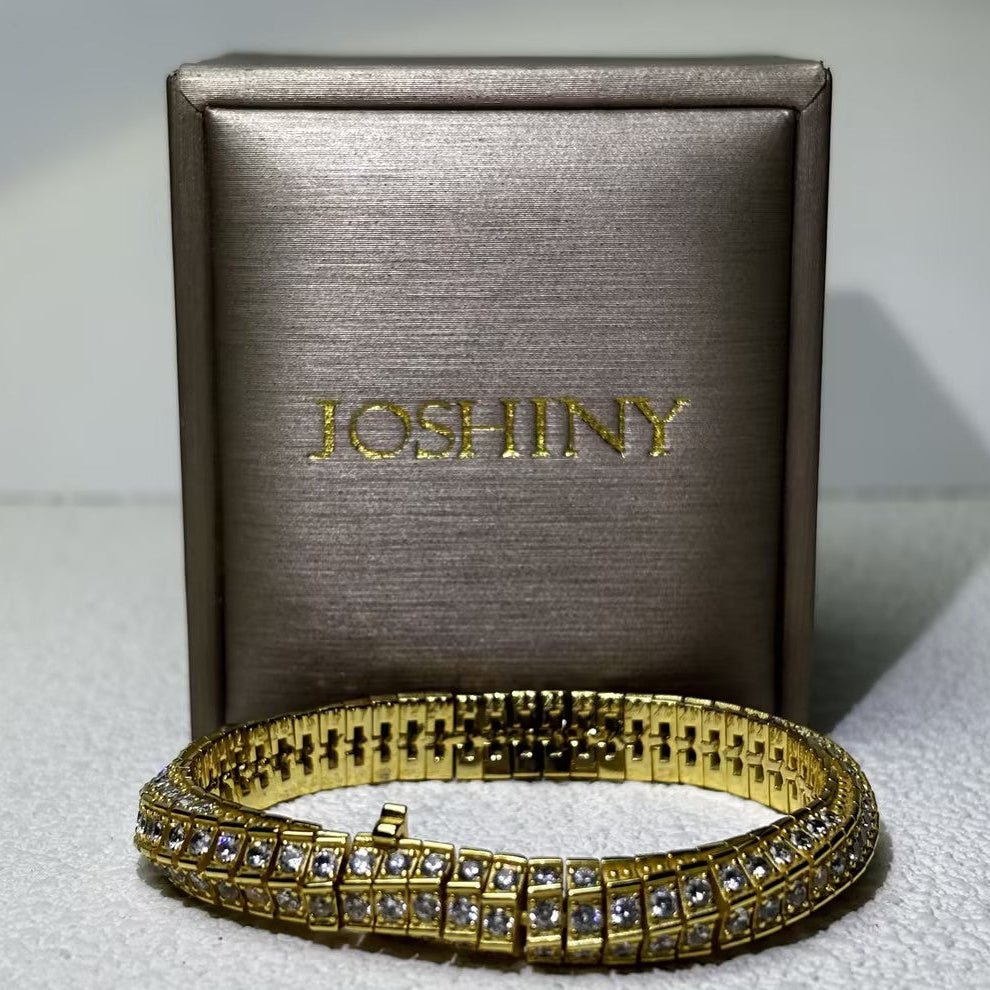 6 Ctw Round Cut White Cubic Zirconia 925 Sterling Silver Bracelet-JOSHINY
