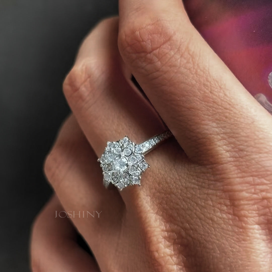 1.28ctw Flower Small Ring-JOSHINY