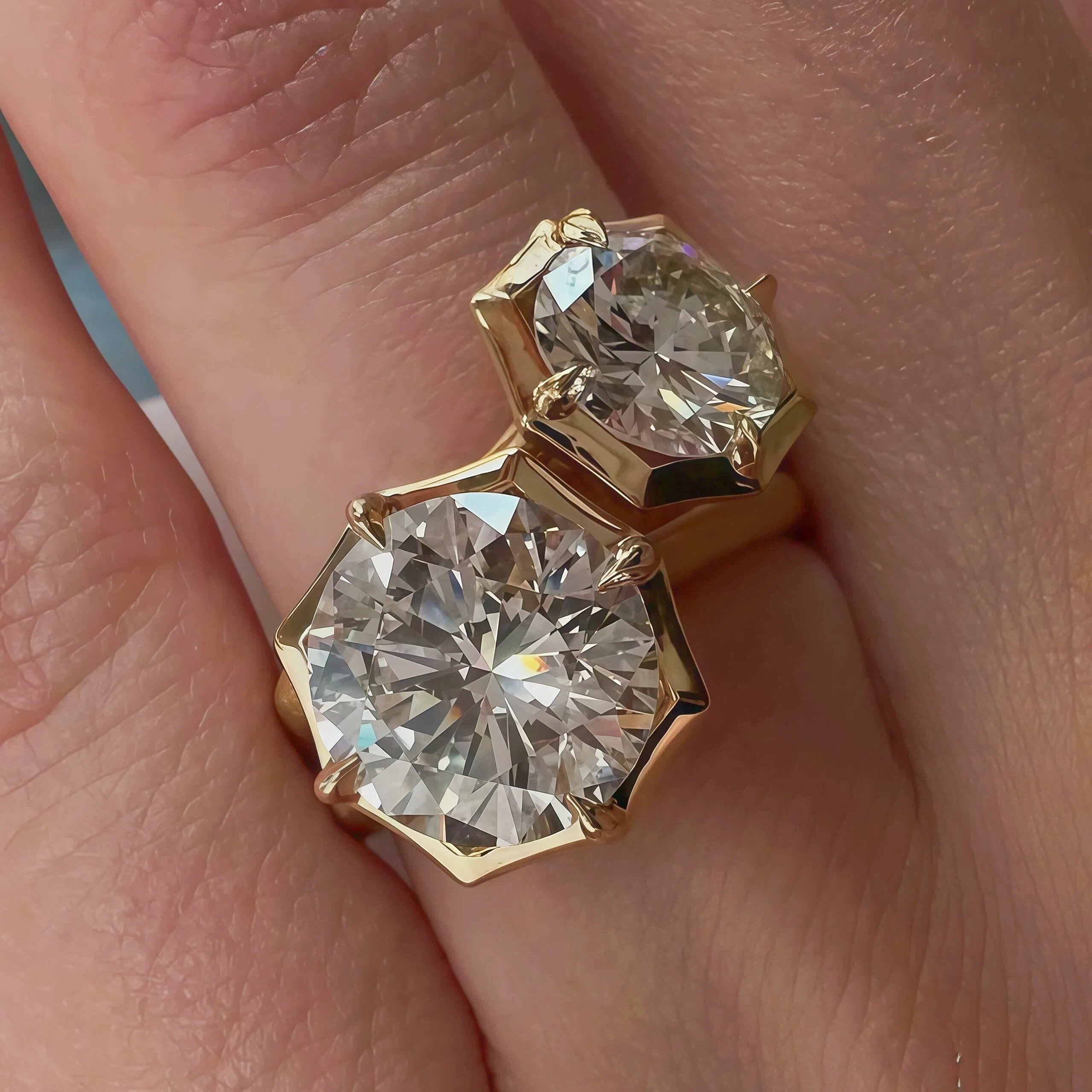 5Ctw vintage octagonal stacking rings-JOSHINY