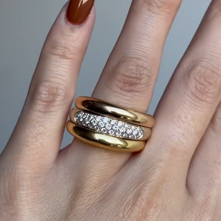 1 ctw Vintage Round Cut White Gemstone Circle Ring -JOSHINY