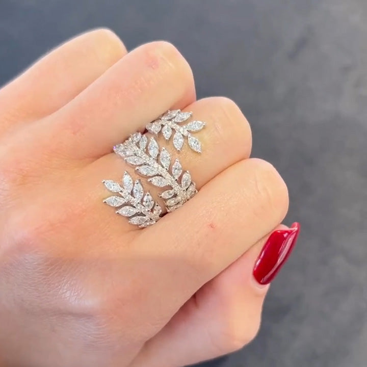 3.4ctw Marquise Cut Spiral Wrap Ring -joshiny