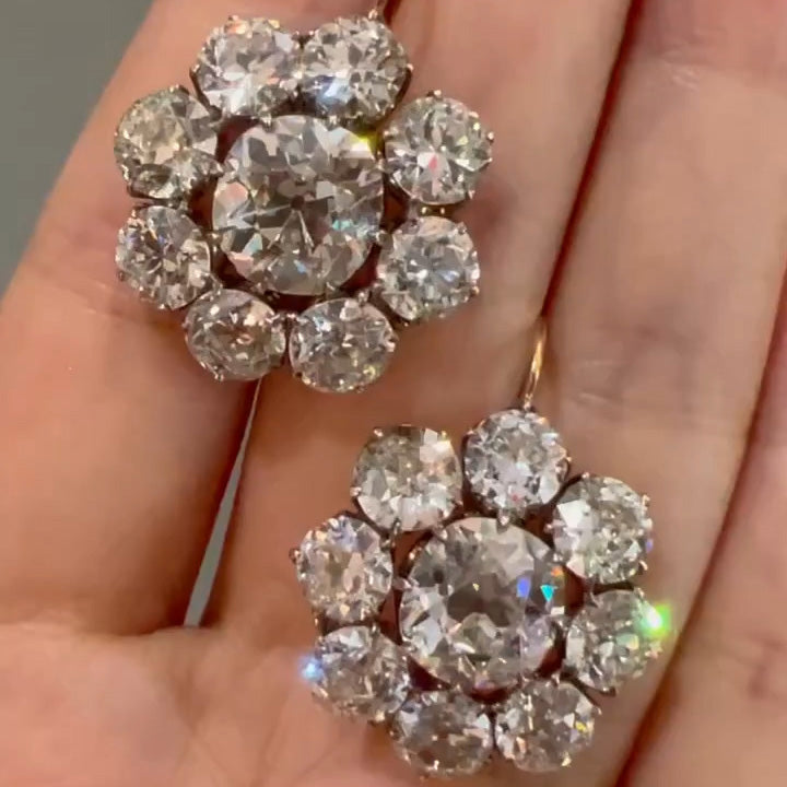 4ctw White Cushion Cut Diamond Earrings -joshiny