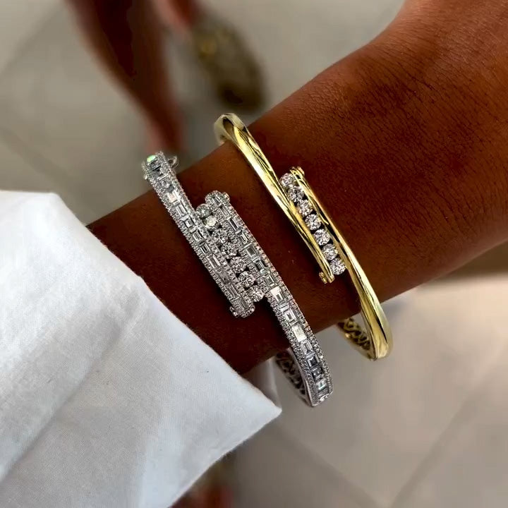 2.0ctw round cut gold bracelet with diamonds -JOSHINY