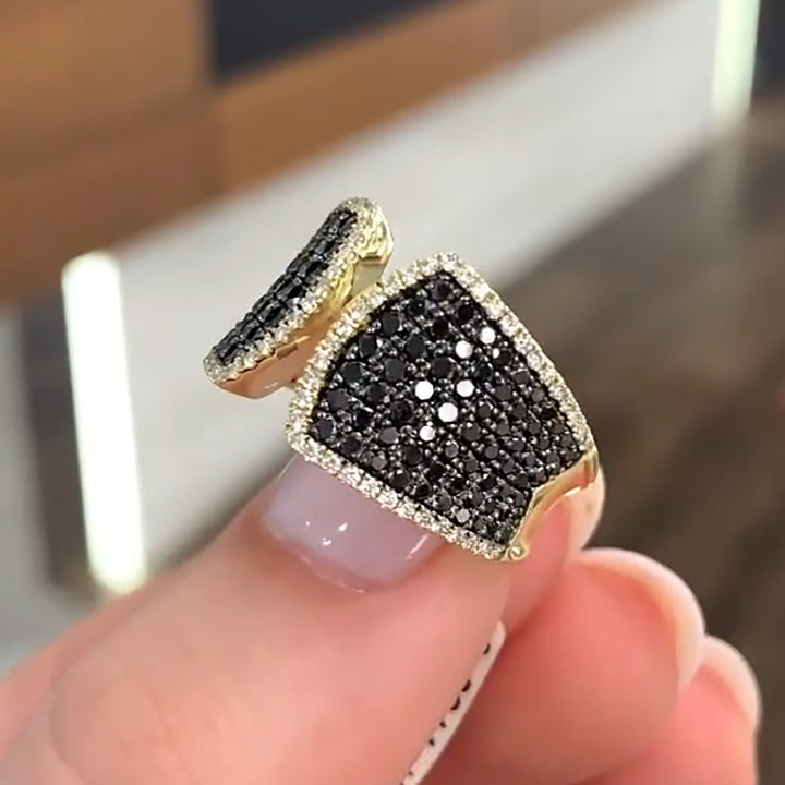 2.6ctw Black Diamond Pavé Split Ring -joshiny