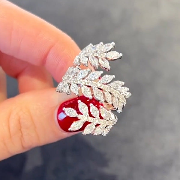 3.4ctw Marquise Cut Spiral Wrap Ring -joshiny