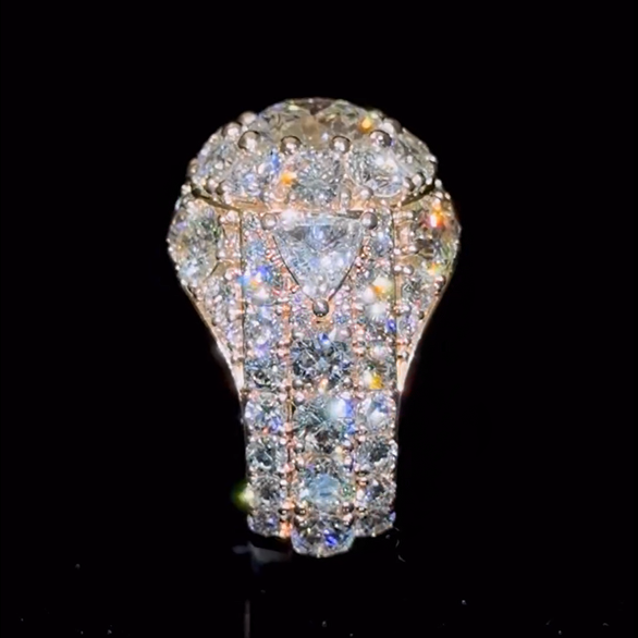 9 ctw Round Cut White Gemstone Luxury Ring -JOSHINY