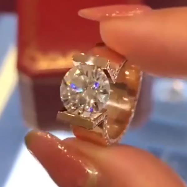 3.0ct Architectural Style Solitaire Engagement Ring -JOSHINY