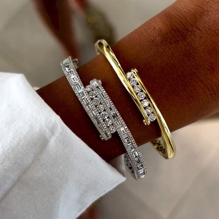 2.0ctw round cut gold bracelet with diamonds -JOSHINY