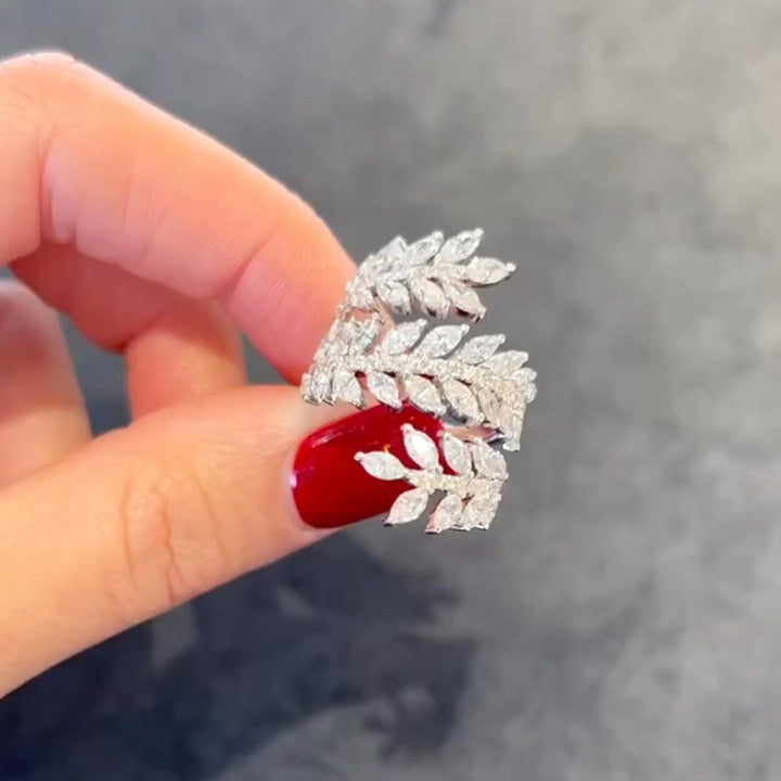 3.4ctw Marquise Cut Spiral Wrap Ring -joshiny