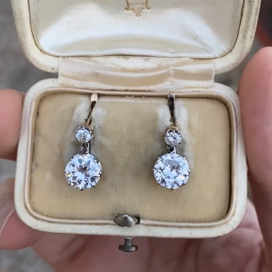 3 ctw Classic Round Cut Diamond Earrings -JOSHINY