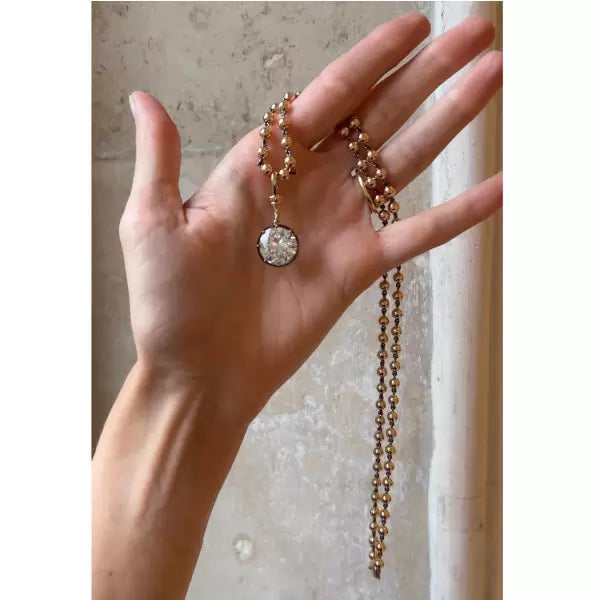 5ct Vintage Round Cut White Gemstone Necklace-JOSHINY