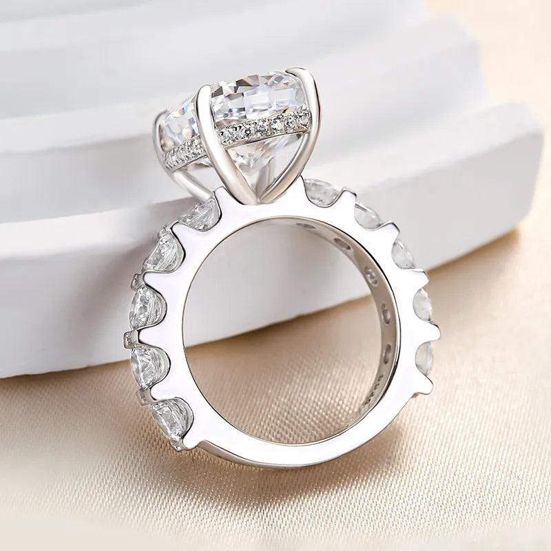 9 ctw Cushion Cut Gorgeous Fine Crushed Ice Engagement Ring