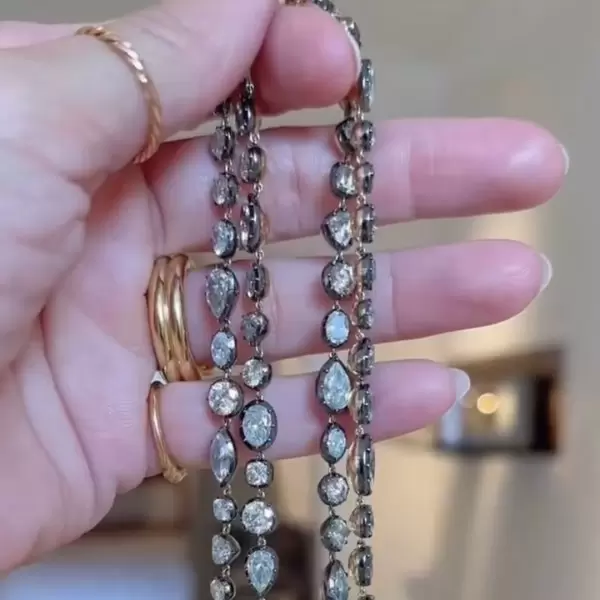 60ctw Multi-Cut Gemstone Necklace-JOSHINY