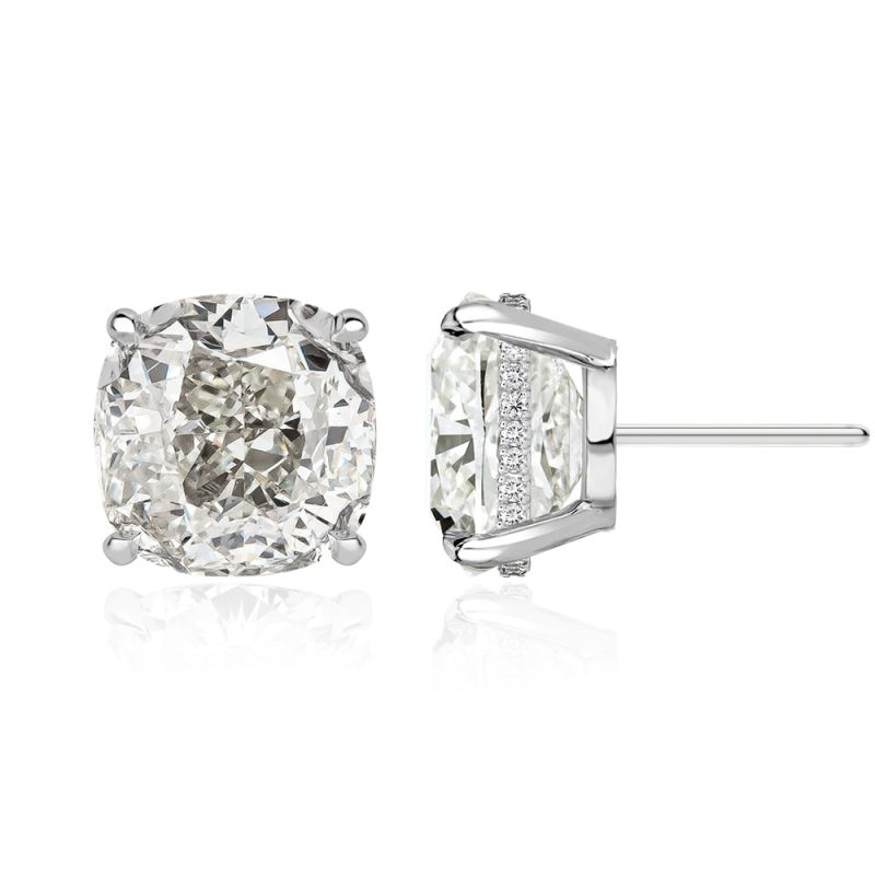 7.5ctw Classic Cushion Cut Halo White Gemstone Stud Earrings