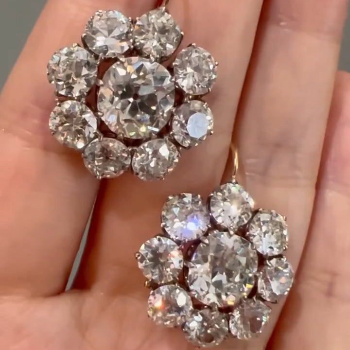4ctw White Cushion Cut Diamond Earrings -joshiny