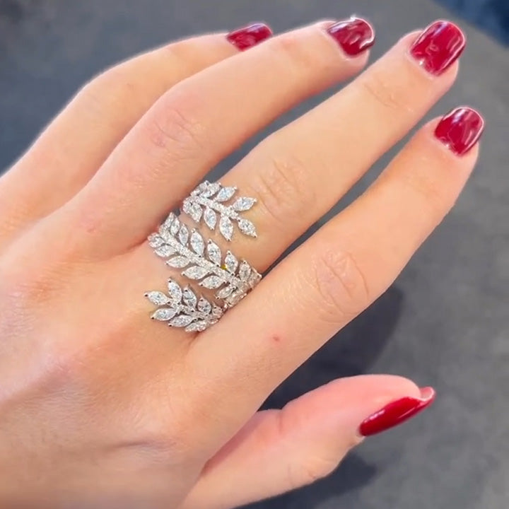 3.4ctw Marquise Cut Spiral Wrap Ring -joshiny