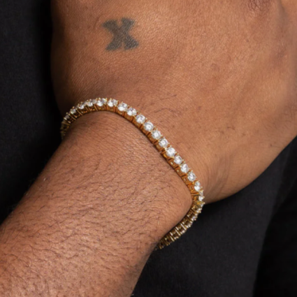 5mm Round Cut White Gemstone Tennis Bracelet-JOSHINY