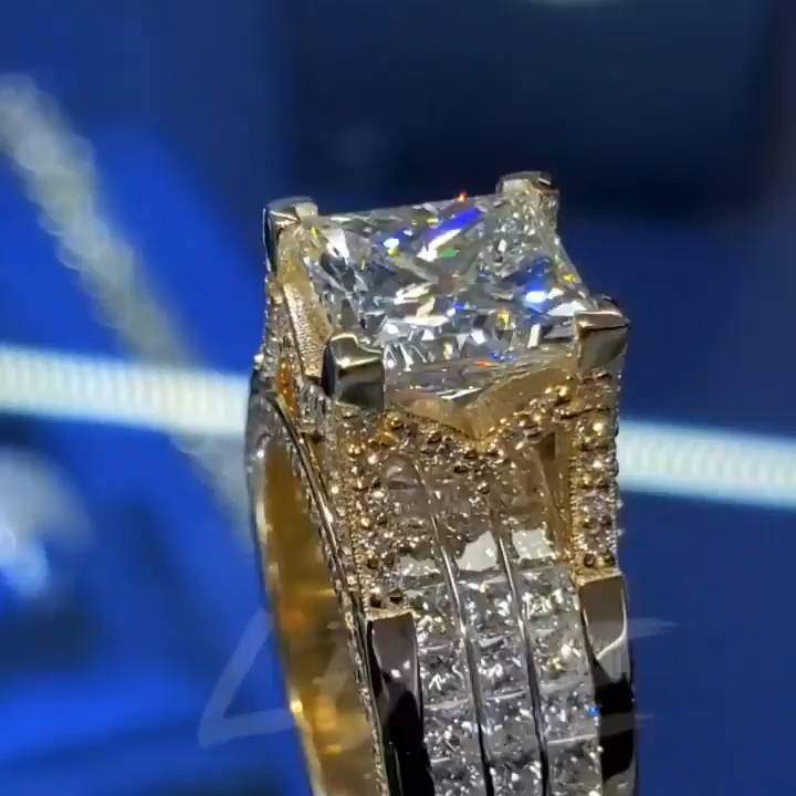 4ct Radiant Cut Wide Shank Engagement Ring