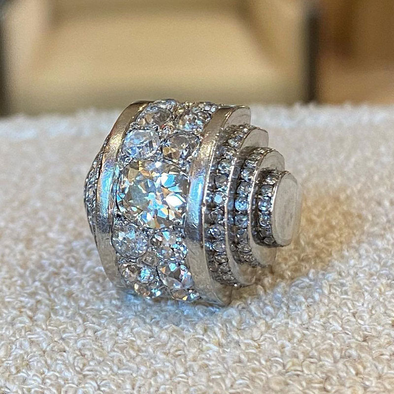 3.5ctw Old European Cut Geometric Ring -JOSHINY