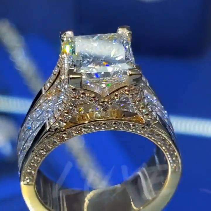 4ct Radiant Cut Wide Shank Engagement Ring