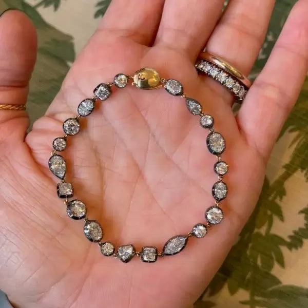 20ctw Multi-Cut Personalized White Gemstone Bracelet