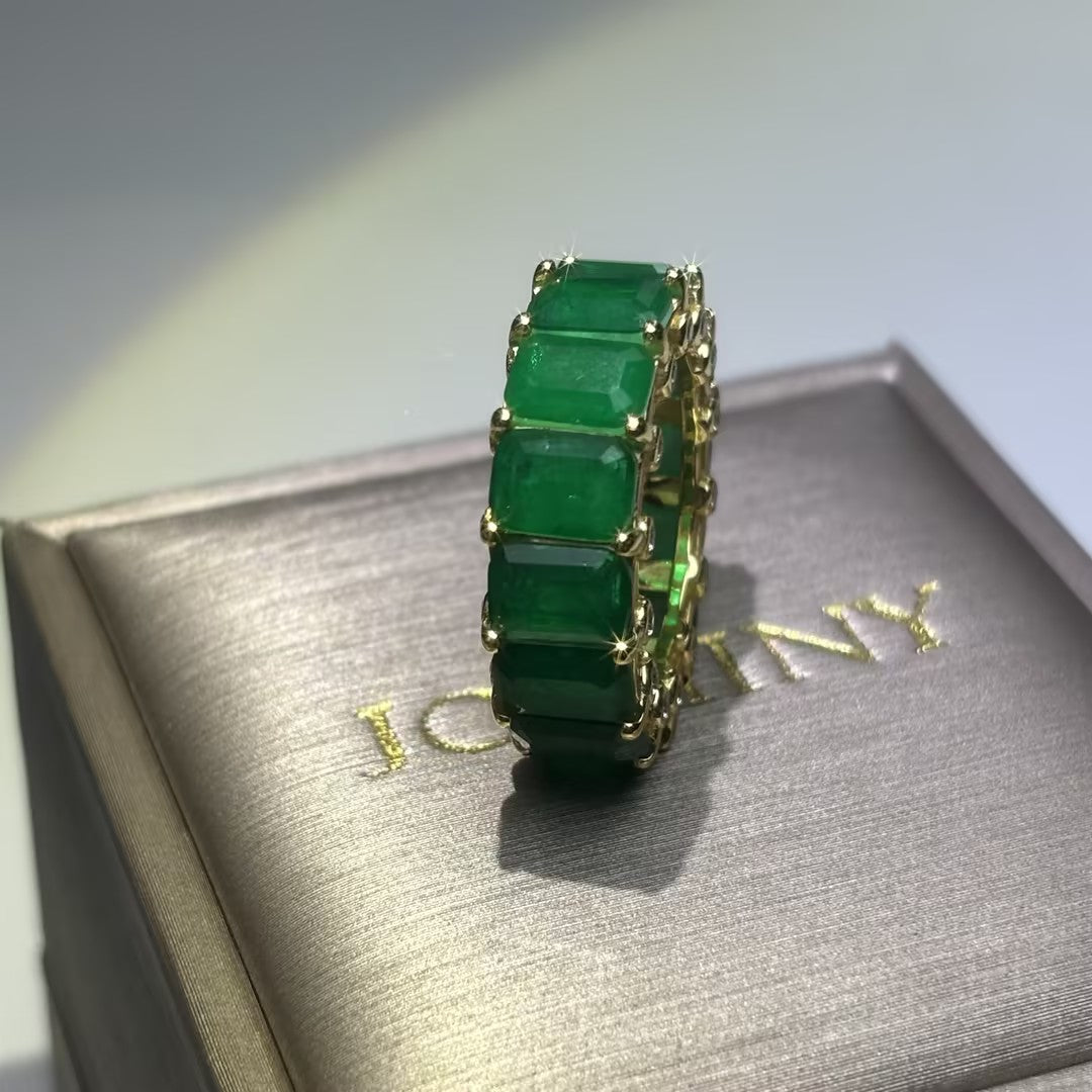 4.0Ctw Rich Emerald Everlasting Band-JOSHINY