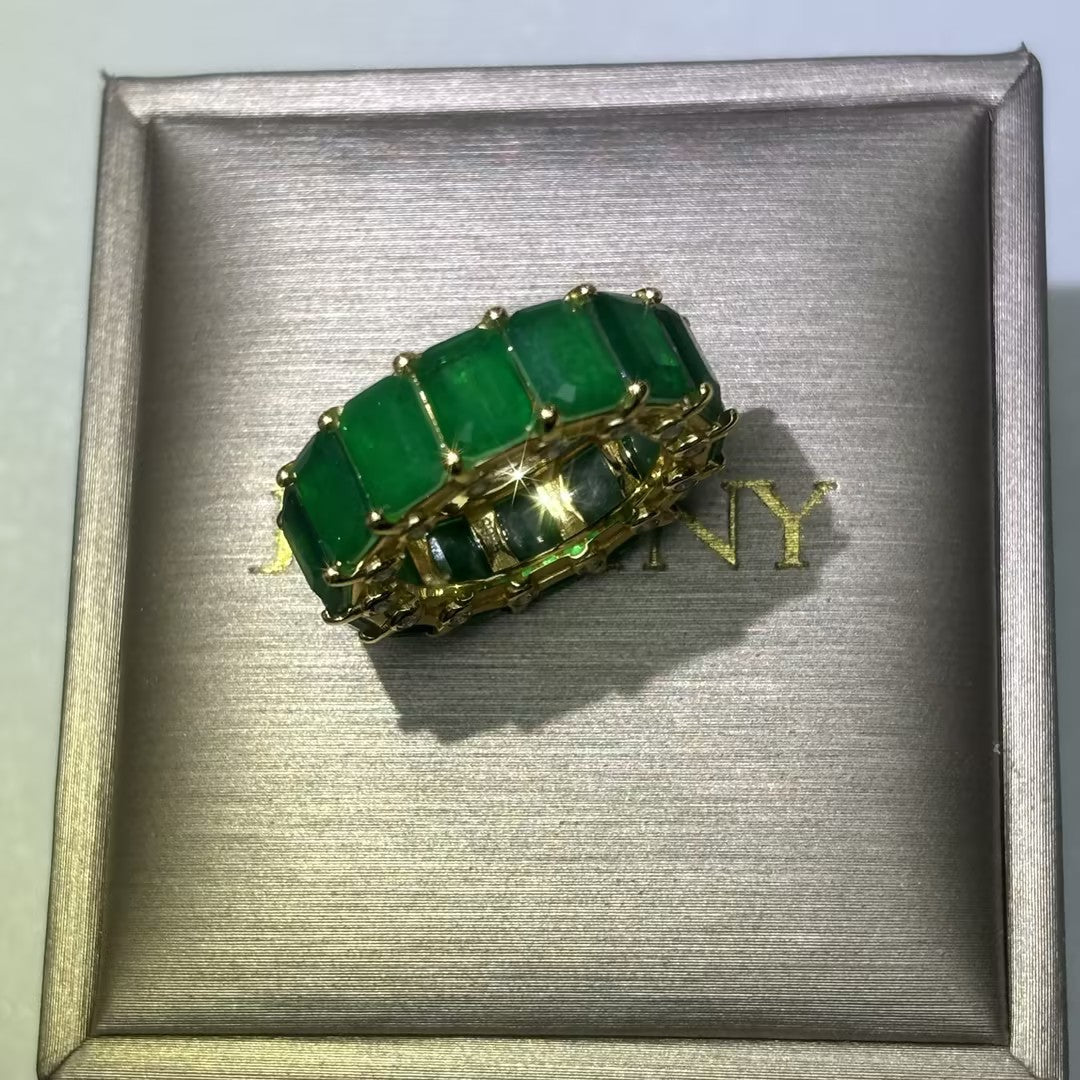 4.0Ctw Rich Emerald Everlasting Band-JOSHINY