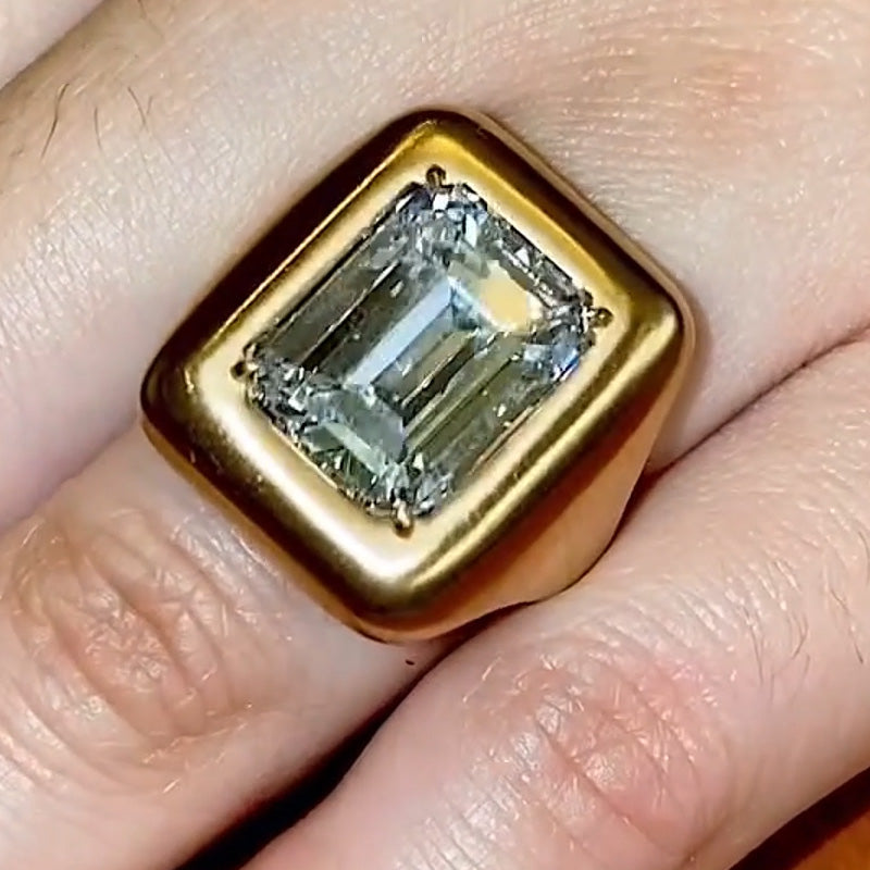 5.0ct Emerald Cut Square Halo Gemstone  -JOSHINY