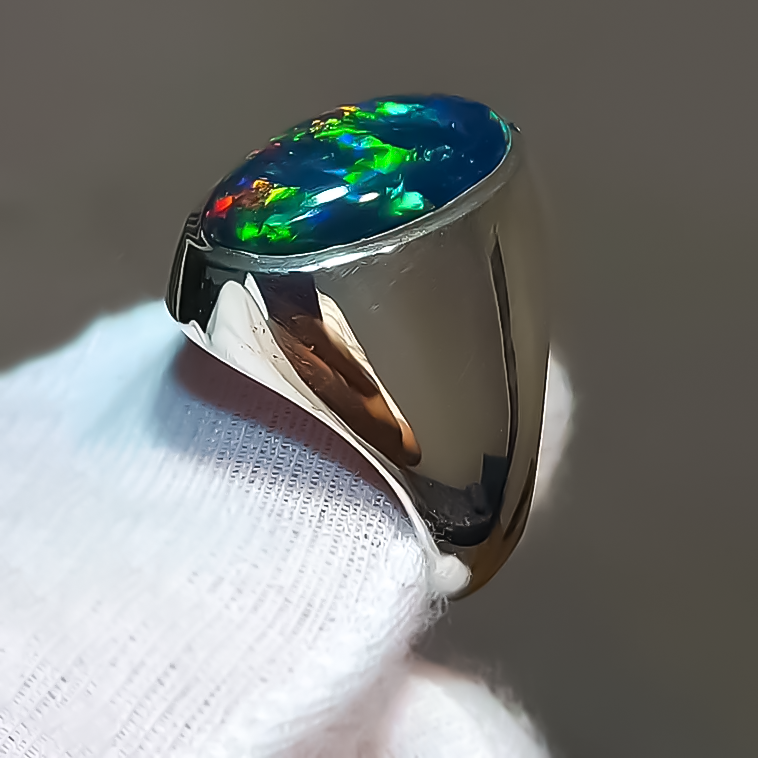 Minimalist 5 ctw Opal Ring for Men and Women -JOSHINY