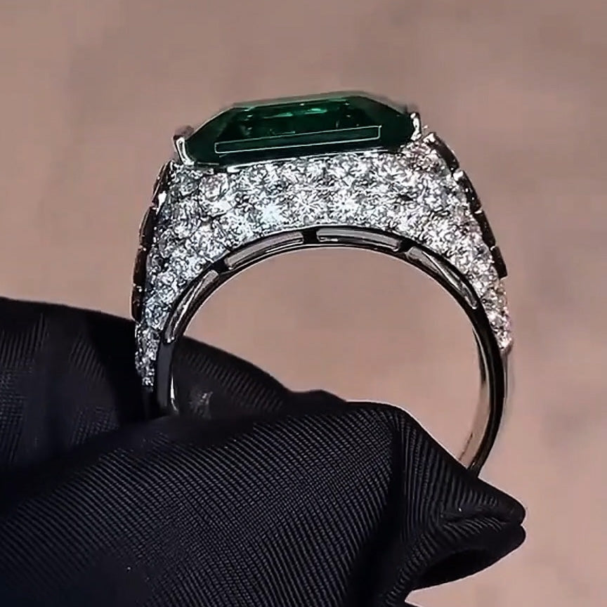 8.0ctw Brilliant Emerald Ring -JOSHINY