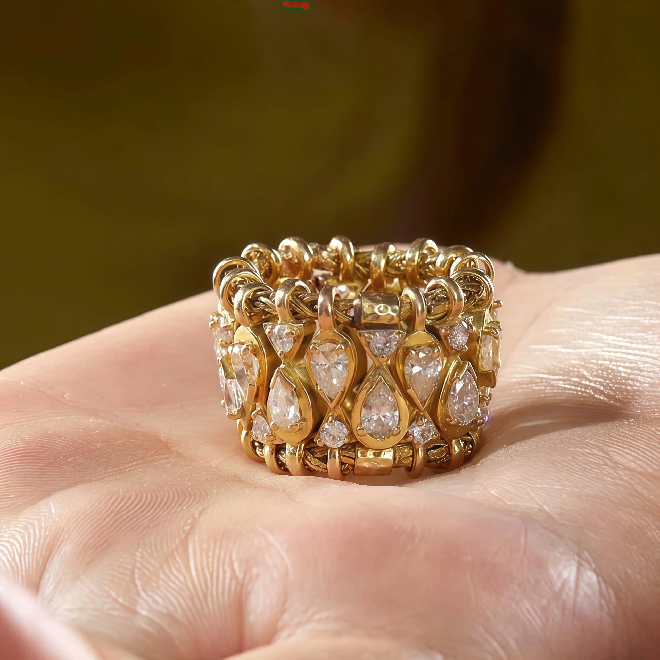 3.6Ctw Vintage Style Interwoven Ring-JOSHINY