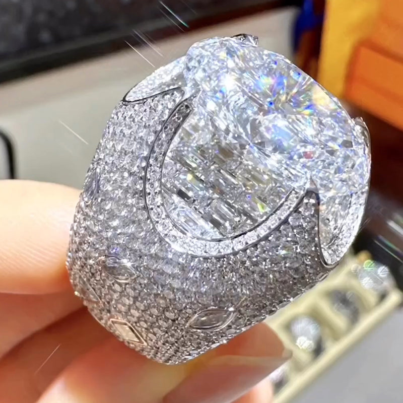 20ct Luxury Pavé Gemstone Engagement Ring -JOSHINY