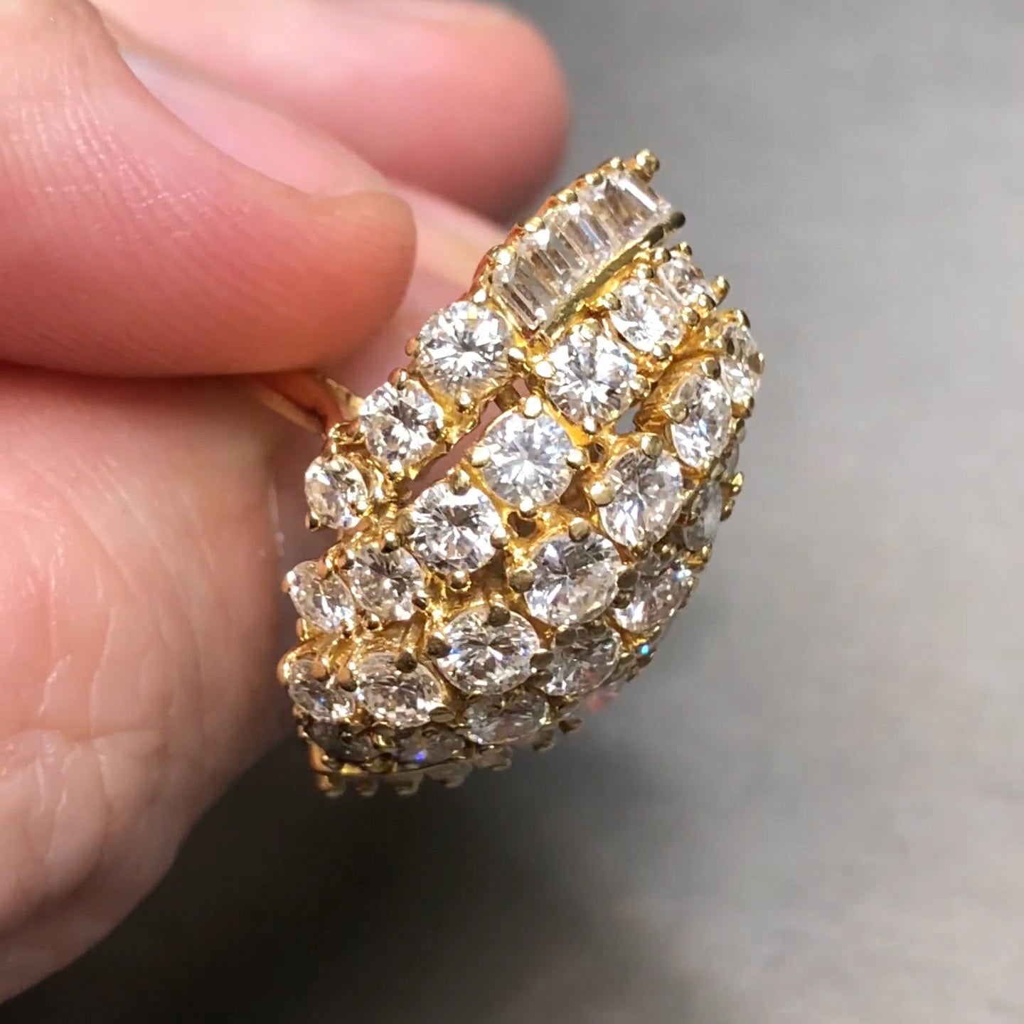 3.65ctw Cluster Cocktail Vintage Ring -JOSHINY