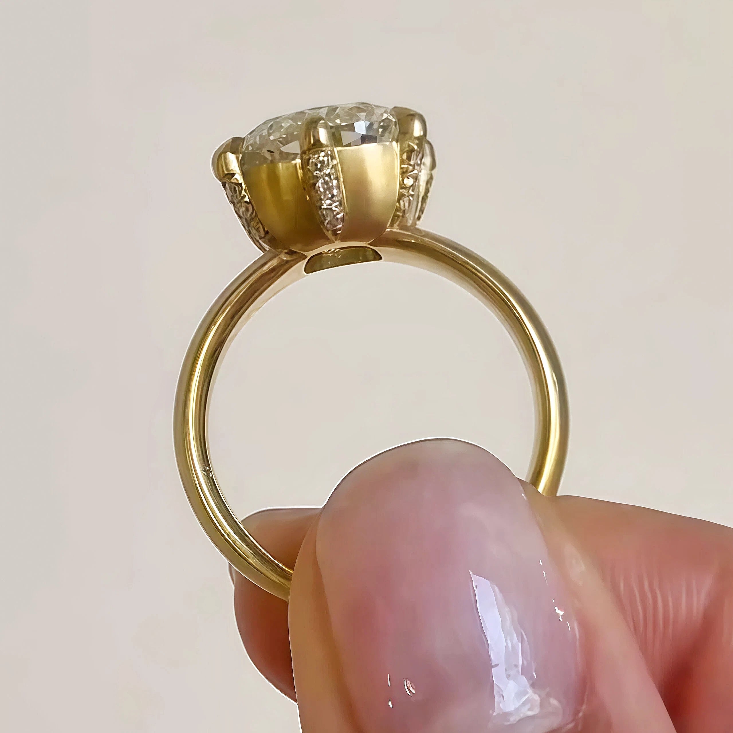 5.34ct Cushion Cut Matt Gemstone Engagement Ring -JOSHINY