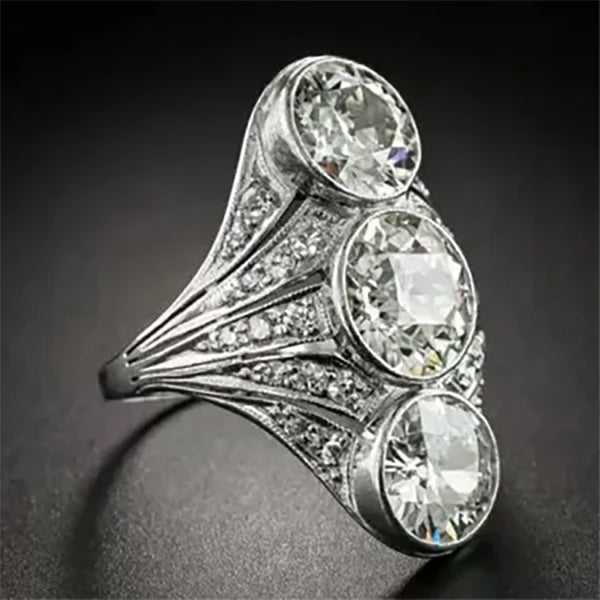 Vintage Split-Look Women's Diamond Skeleton Engagement Ring -JOSHINY