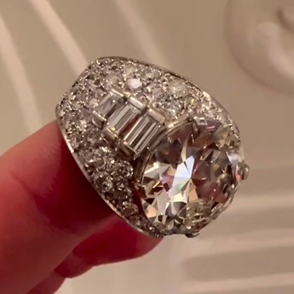 12ct Round Cut Full Set Wide Shank Diamond Engagement Ring -joshiny