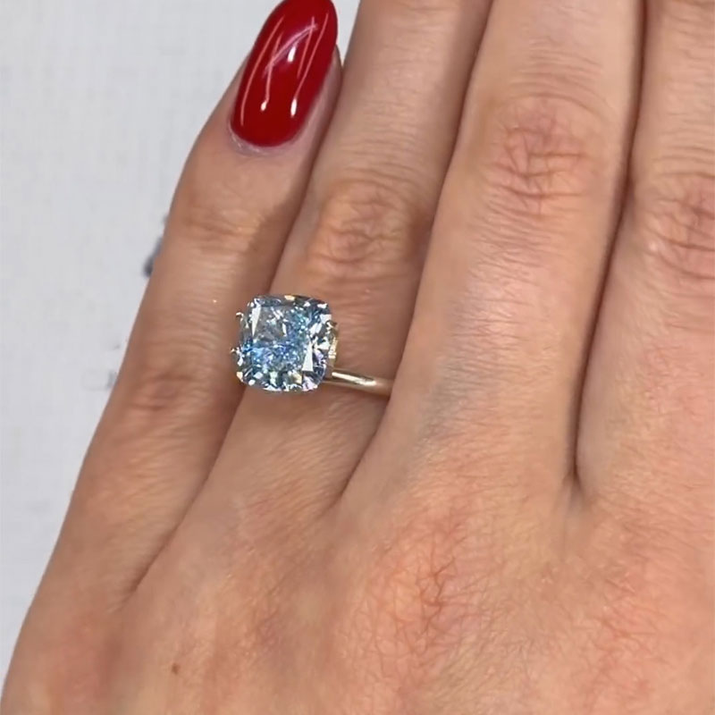 4ct Blue Crushed Ice Engagement Ring -joshiny