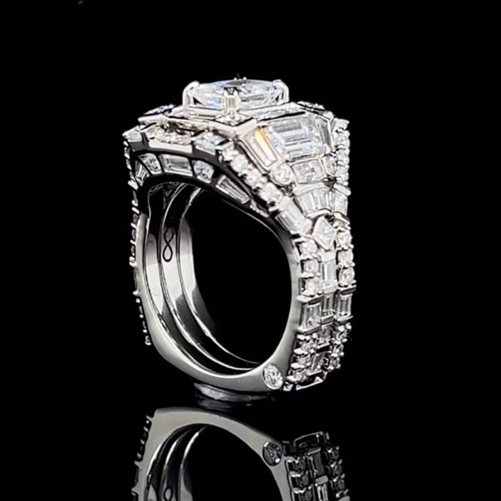 8.0ctw Multi-Cut Deluxe Pave Fine Gemstone Ring -JOSHINY