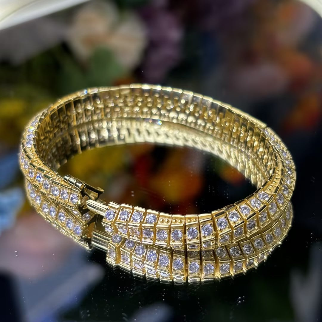6 Ctw Round Cut White Cubic Zirconia 925 Sterling Silver Bracelet-JOSHINY