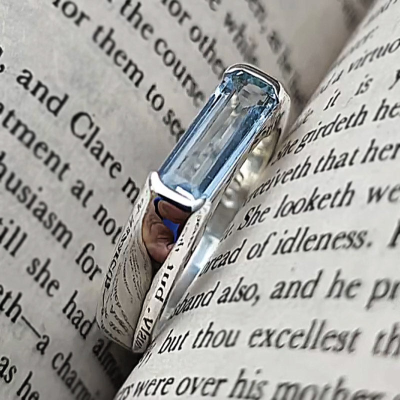 2.7ct Baguette Cut Aquamarine Ring -JOSHINY