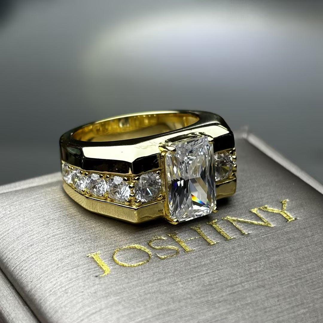 6.5Ctw brilliant cut men's engagement ring-JOSHINY