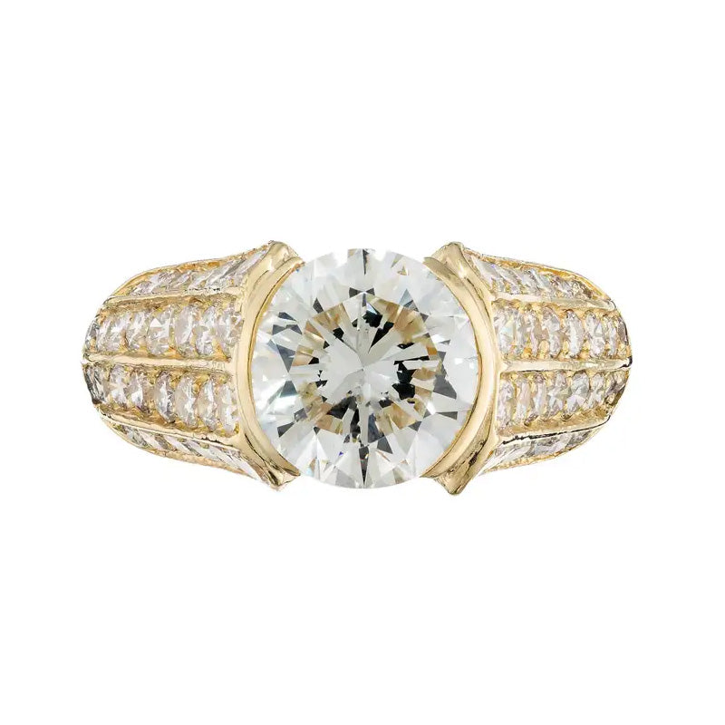 4.48ctw Round Brilliant Cut Ornate Engagement Ring-JOSHINY