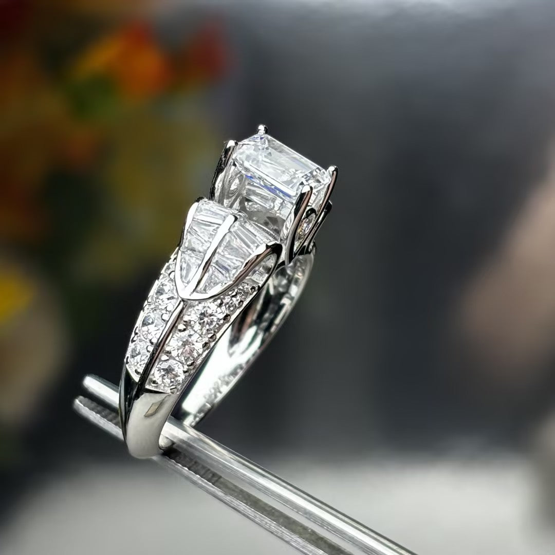 Exquisite 2 ctw Multi-Cut White Gemstone Engagement Ring -JOSHINY