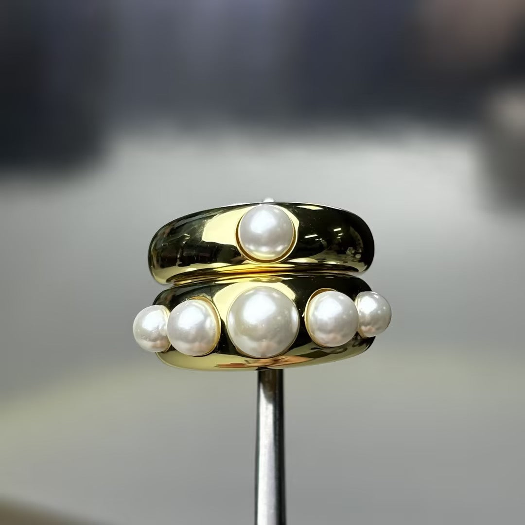 4.0ctw Elegant Pearl Set Ring -JOSHINY